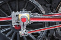 A train wheel view in train museum, Madrid city, Spain