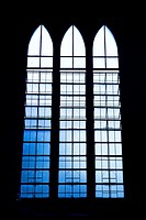 Window of the Immaculate Conception Cathedral in Puerto Princesa, Palawan, Philippines.