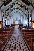Inside the Immaculate Conception Cathedral in Puerto Princesa, Palawan, Philippines.