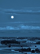 Blue Moon, Leon province, Spain. They call Blue Moon (Blue Moon English translation) to the second full moon occurring during the same month of the Gr...