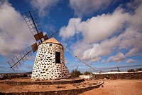 Windmill near Tefia, La Oliva, Fuerteventura, Canary Islands, Spain, Europe.