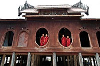 Shwe Yaunghwe Kyaung monastery, toward Inle lake, Myanmar