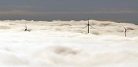 Wind turbines, Sierra de Teleno, Montes de León, León province, Spain