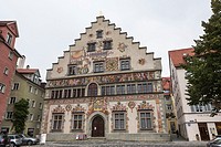 The beautiful historic Old Town Hall in Lindau, Bavaria, Germany, Europe