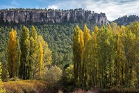 Autumn in the Hoz Del Beteta gorge. In the Serrania de Cuenca, Cuenca province, Castilla-la mancha, Central Spain.