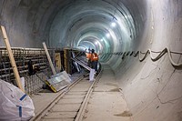 140 feet below Grand Central Terminal in New York work on the Metropolitan Transportation Authority´s East Side Access project progresses, seen on Wed...