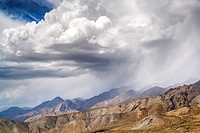 Storm on top of the Himalaya. Trekking in Markha valley (Laddakh, India).