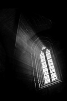 Sun-lit window in the cistercian church of Vallbona de les Monges