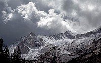 Fresh snow cover the high peaks of the Sierra Nevada Mountain Range, California.