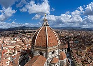 Brunelleschi´s dome and panoramic view of Florence from top of Gitto´s Tower.