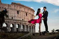Couple at colosseum. Rome. Italy.