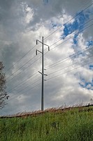 Power lines, East Tennessee in the spring, USA