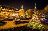 Denmark, Sjelland, Copenhagen . Christmas in Tivoli Gardens, Christmas decorations