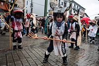 Children with costumes Momotxorros also participate in the carnival of Alsasua.
