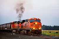 BNSF train at East Babb siding, Cheney, Washington, USA.
