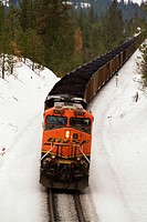 BNSF coal train at Overlook, Spokane, Washington, USA.