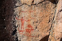 Pictographs on North Hegman Lake, Boundary Waters Canoe Area Wilderness, Superior National Forest, Minnesota.