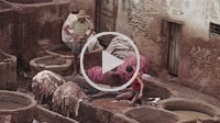 Fes, Morocco - 18 July 2014: Chouara traditional leather tannery in Fez, Morocco.