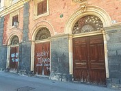 Venezian style doors at Ortigia Island, Syracuse, Sicily, Italy, Europe