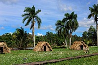 Reproduction of Aldea Taino Indian Village, Lake of Lago de Tesoro, Zapata Swamp National Park, Grand Natural Park Montemar, Matanzas Province, Cuba