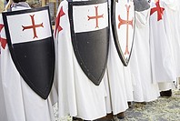Knights Templar uniform and shield, celebration.