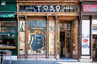 Old food shop at Piazza Goldoni, Trieste, Friuli-Venezia Giulia, Italy