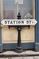 Sign, Station Street, Birmingham, West Midlands, UK.