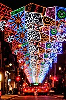 Christmas lights. Barcelona. Catalonia. Spain