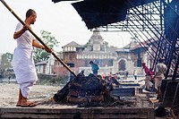 Hindu cremation at Pashupatinath, Kathmandu, Nepal.