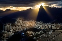 Corcovado view at sunset from Pão de Açúcar, Rio de Janeiro.