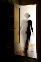 silhouette of woman in motion,location girona,catalonia,spain,.