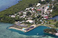 Aerial view of Koror, Koror Island, Republic of Palau, Micronesia, Pacific Ocean.