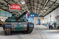 AMX Leclerc Tank in the French Hall at Musee des Blindes or Musee General Estienne, the Tank Museum at Saumur, Maine et Loire, Pays de la Loire Region...