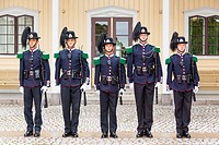Soldiers of the Kingâ. . s guard at the Royal Palace, Oslo, Norway.