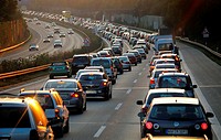 Traffic on Autobahn, Germany.