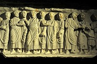 Saint-Raymond Museum of Antiques. Roman Sarcophagus, detail of sculpture. Toulouse, Haute-Garonne department, Occitanie region, France