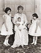 Mary of Teck with her grandchildren in 1936, Princess Elizabeth, left, Princess Margaret Rose, right and on her lap, Prince Edward. Mary of Teck, 1867...