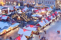 czech republic, prague - christmas market at the old town square.