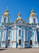 Baroque St Nicholas' Cathedral, Sennaya Ploshchad, St Petersburg, Russia.