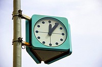 Street clock in Prague, Czech Republic