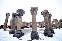 Zvarnotz romanian temple ruins in surroundings of Yerevan, Armenia.