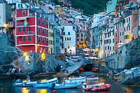In Cinque Terre area, Rio Maggiore is one of the most beautiful town - Blue hour.