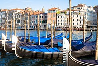 The gondola is a traditional, flat-bottomed Venetian rowing boat, very famous landmark of Venice town.