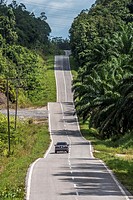 A road to Kampung Gumbang, Sarawak, Malaysia