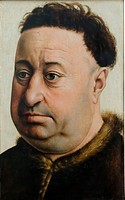 Master of Flemalle - Portrait of a plump mans - 1440 - XV th Century -Gemäldegalerie - Berlin.