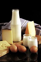 Dairy products milk, cheese, and yogurt.