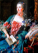 Tableau portrait Madame la Marquise de Pompadour, painting, Francois Boucher, 1756.