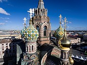 Temple of the Savior on Blood from a bird's-eye view. Saint Petersburg. Russia.