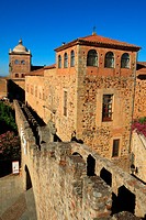 Town Wall, Episcopal Palace and Torre de Bujaco, Old Town, Cáceres, Extremadura, Spain