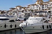 Marbella (Spain). Yacht moored in Puerto Banus.